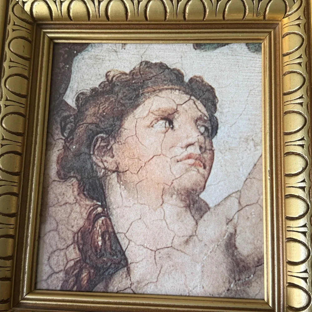 Gold Framed Sistine Chapel Repro Prints Set of 2